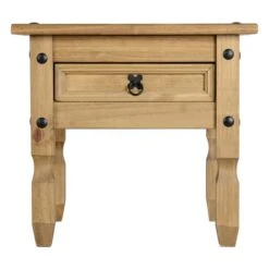 Corona 1 Drawer Lamp Table, Pine -Furniture Store 1000125572 alt02