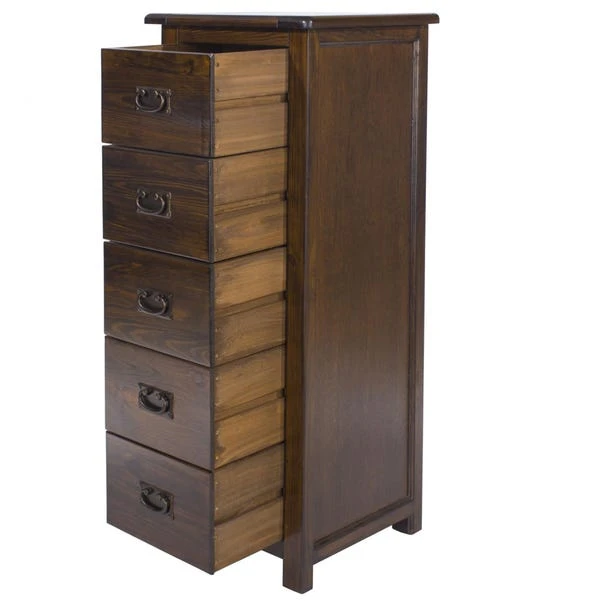 Boston Tall Slim 5 Drawer Chest, Pine 2 Boston Tall Slim 5 Drawer Chest, Pine - Image 2