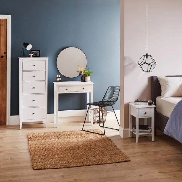 Lynton Tall Small 5 Drawer Chest, White 3 Lynton Tall Small 5 Drawer Chest, White - Image 3