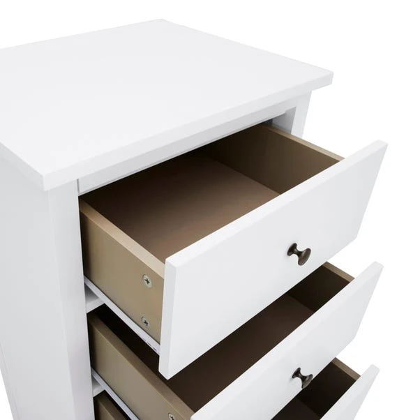 Lynton Tall Small 5 Drawer Chest, White 6 Lynton Tall Small 5 Drawer Chest, White - Image 6