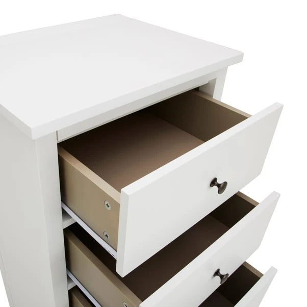 Lynton Tall Small 5 Drawer Chest, White 7 Lynton Tall Small 5 Drawer Chest, White - Image 7