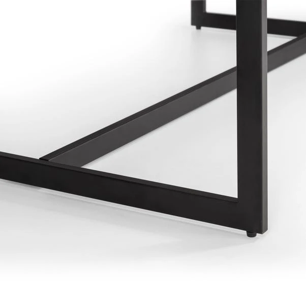 Tribeca 4 Seater Rectangular Dining Table With 2 Benches, Black 6 Tribeca 4 Seater Rectangular Dining Table With 2 Benches, Black - Image 6