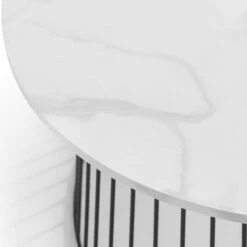 Broadway Round Coffee Table, White Faux Marble -Furniture Store 1000169285 alt02