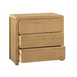 Curve 3 Drawer Chest, Oak -Furniture Store 1000169302 alt03