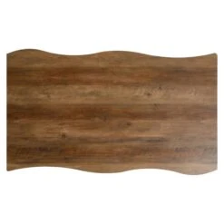 Quebec 4 Seater Wave Rectangular Dining Table With 4 Chairs, Brown -Furniture Store 1000169764 alt05