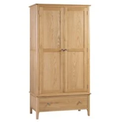 Cotswold Double 1 Drawer Wardrobe, Oak -Furniture Store 1000169818 alt02