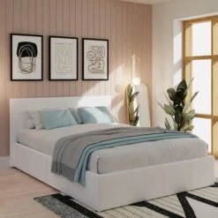 End Lift Ottoman Bed Frame, Faux Leather -Furniture Store 30311241