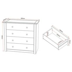 Panama 4 Drawer Chest, Pine -Furniture Store 30312739 alt09