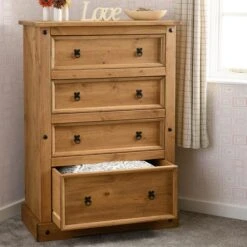 Corona 4 Drawer Chest, Pine
