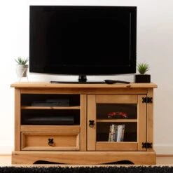 Corona TV Unit, Pine For TVs Up To 46"