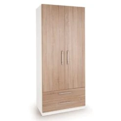 Harmony Euston Double 2 Drawer Wardrobe, White