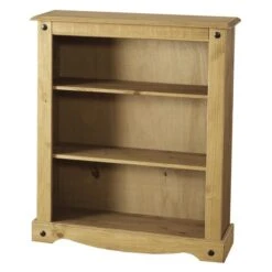 Corona Low Bookcase, Pine