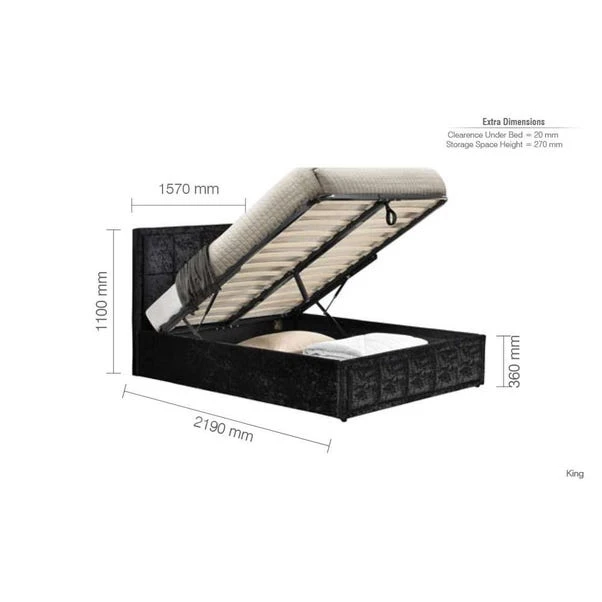 Hannover Crushed Velvet Ottoman Bed Frame 6 Hannover Crushed Velvet Ottoman Bed Frame - Image 6