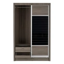 Lennon Sliding Double Wardrobe, Black -Furniture Store 30541721 alt02