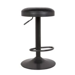 Terni Adjustable Height Swivel Bar Stool, Faux Leather -Furniture Store 30555219 alt01