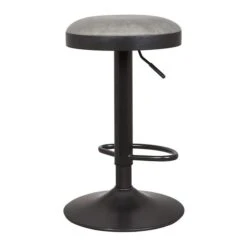 Terni Adjustable Height Swivel Bar Stool, Faux Leather -Furniture Store 30555226 alt02
