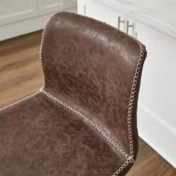 Venice Adjustable Height Swivel Bar Stool, Faux Leather -Furniture Store 30563382 alt03