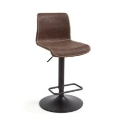 Venice Adjustable Height Swivel Bar Stool, Faux Leather -Furniture Store 30563382 alt05