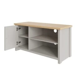 Lancaster Compact TV Unit, Grey And Oak For TVs Up To 42" -Furniture Store 30592826 alt02