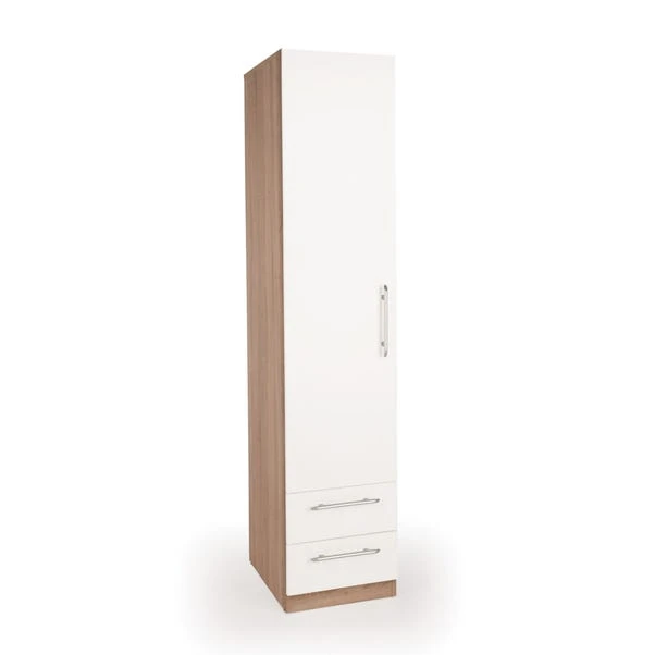 Harmony Hyde Single 2 Drawer Wardrobe, White 1 Harmony Hyde Single 2 Drawer Wardrobe, White