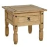 Corona 1 Drawer Lamp Table, Pine
