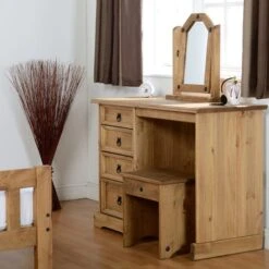 Corona 3 Drawer Dressing Table, Pine