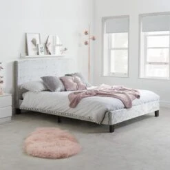 Berlin Crushed Velvet Bed Frame -Furniture Store 30618984