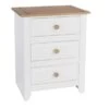 Core Capri 3 Drawer Bedside Table, White & Pine