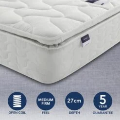 Silentnight Medium Firm Miracoil Pillowtop Mattress -Furniture Store 30636119