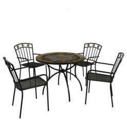 Virginia 91cm Patio Table Set With 4 Mayfield Chairs