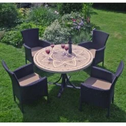 Byron Manor Montpellier Stockholm Black 4 Seat Dining Set