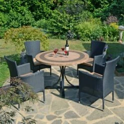 Byron Manor Vermont Black 4 Seat Dining Set