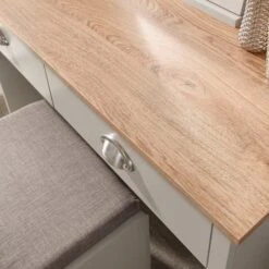 Kendal 2 Drawer Dressing Table Set With Mirror, Grey -Furniture Store 30662664 alt08