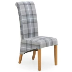 Set Of 2 Chester Dining Chairs, Woven Check Fabric -Furniture Store 30662746 alt02
