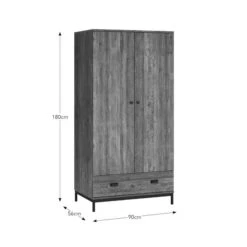 Fulton Double 1 Drawer Wardrobe -Furniture Store 30666236 alt09