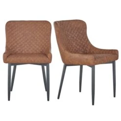 Set Of 2 Montreal Dining Chairs, Faux Leather -Furniture Store 30685292