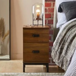 Fulton 2 Drawer Slim Bedside Table -Furniture Store 30685768
