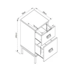 Fulton 2 Drawer Slim Bedside Table -Furniture Store 30685768 alt09