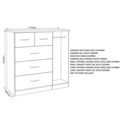 Nevada Small Single 5 Drawer Wardrobe 35 Nevada Small Single 5 Drawer Wardrobe -Furniture Store 30694088 alt09