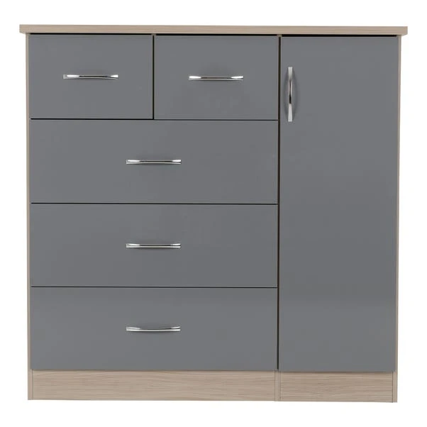 Nevada Small Single 5 Drawer Wardrobe 3 Nevada Small Single 5 Drawer Wardrobe - Image 3