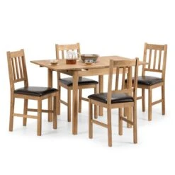 Coxmoor 2-4 Seater Square Extendable Dining Table With 4 Chairs, Solid Oak