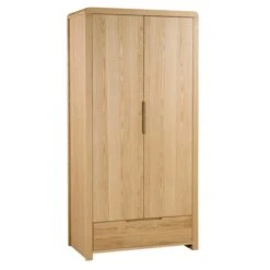 Curve Double 1 Drawer Wardrobe, Oak