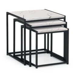 Tribeca Nest Of 3 Tables, White Marble