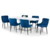 Como 6-8 Seater Rectangular Extendable Dining Table With 6 Luxe Chairs