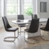 Como Set Of 2 Dining Chairs, Grey Faux Leather