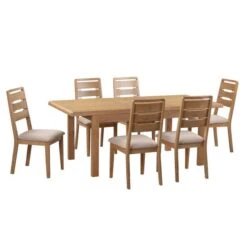 Curve Set Of 2 Dining Chairs, Faux Linen -Furniture Store 30708606 alt04