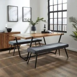 Montreal 2 Seater Dining Bench, Faux Leather, 135cm -Furniture Store 30711385 alt01