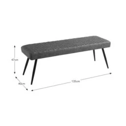 Montreal 2 Seater Dining Bench, Faux Leather, 135cm -Furniture Store 30711385 alt09