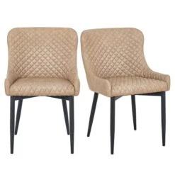 Set Of 2 Montreal Dining Chairs, Faux Leather