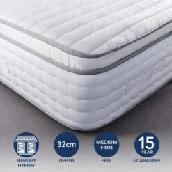 Hotel Memory Foam Pillow Top 2000 Pocket Sprung Mattress -Furniture Store 30759037